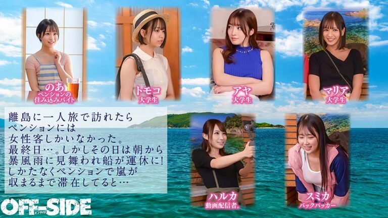 「とりあえず暇だしSEXでもしようか!?」嵐で孤立した離島のペンションで女6人男1人!10日間の共同性活。外は激しい暴風雨!孤島のペンションに閉じ込められた6名の女子と男は僕1人だけ!外出もできない!暇つぶしももう限界!?やる事なんてSEXくらい!?嵐が去るまで嵐のようにハメまくったハーレム乱交!